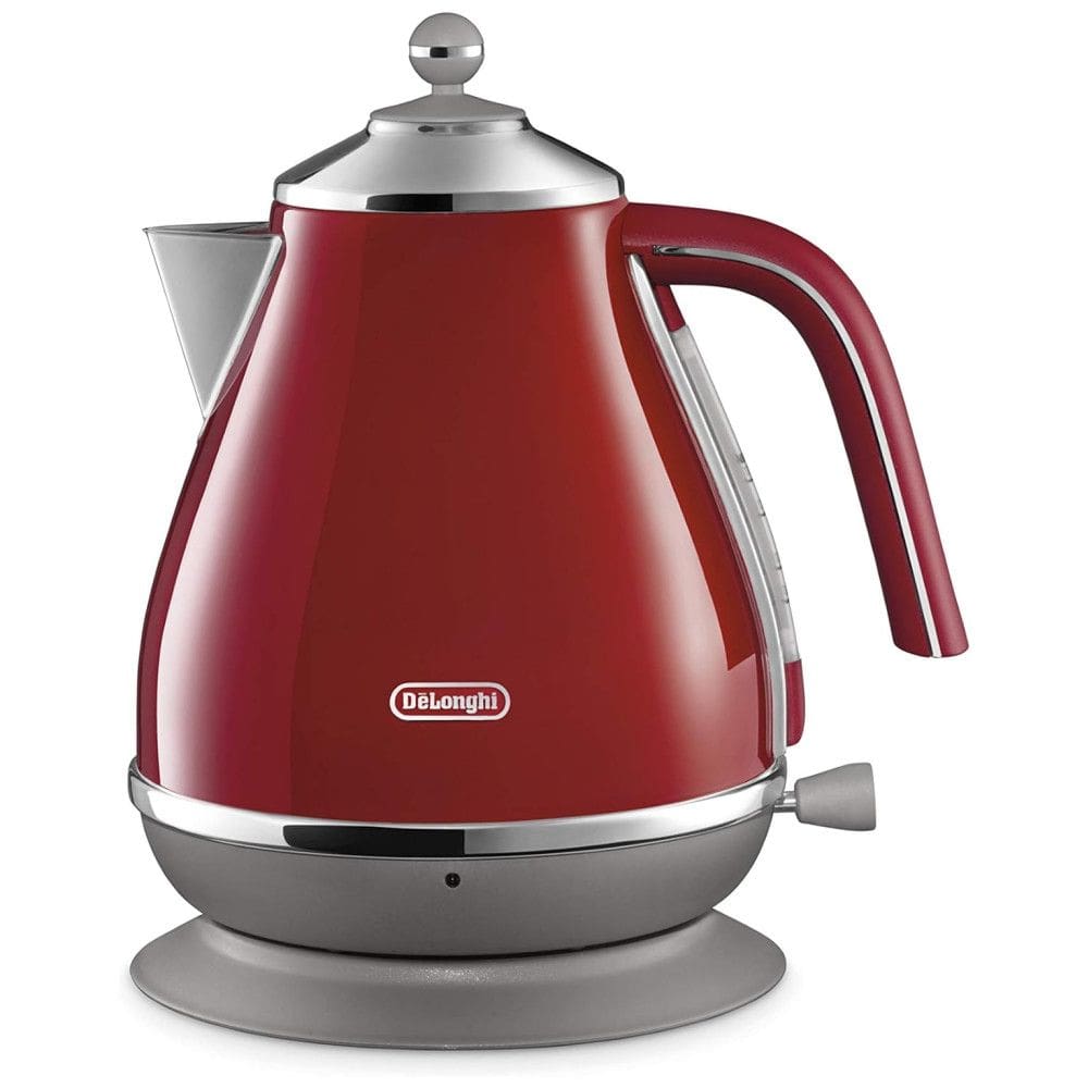 Chaleira Elétrica com Base Giratória e Capacidade de 1,2L, 1200W 110V, DeLonghi, Vermelha