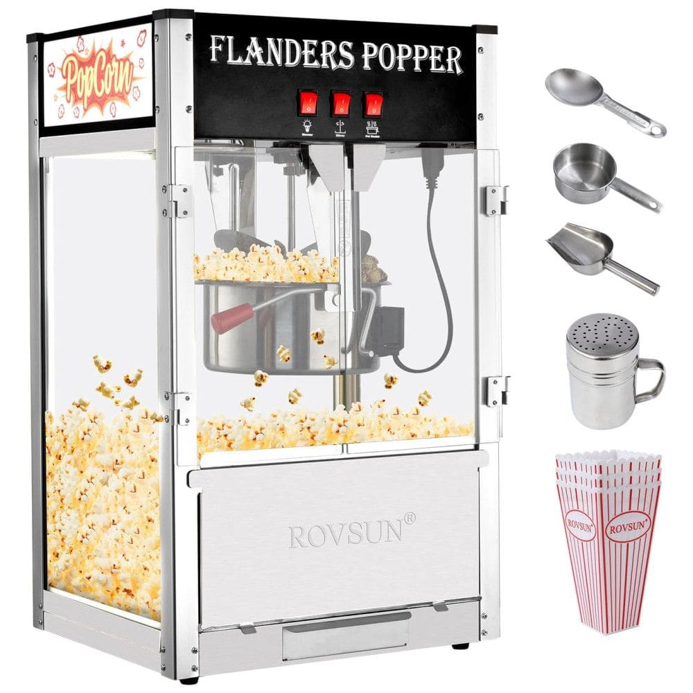 Máquina de Pipoca Comercial com Panela de 0,42g e capacidade para 80 Xícaras, 120V 1400W, ROVSUN