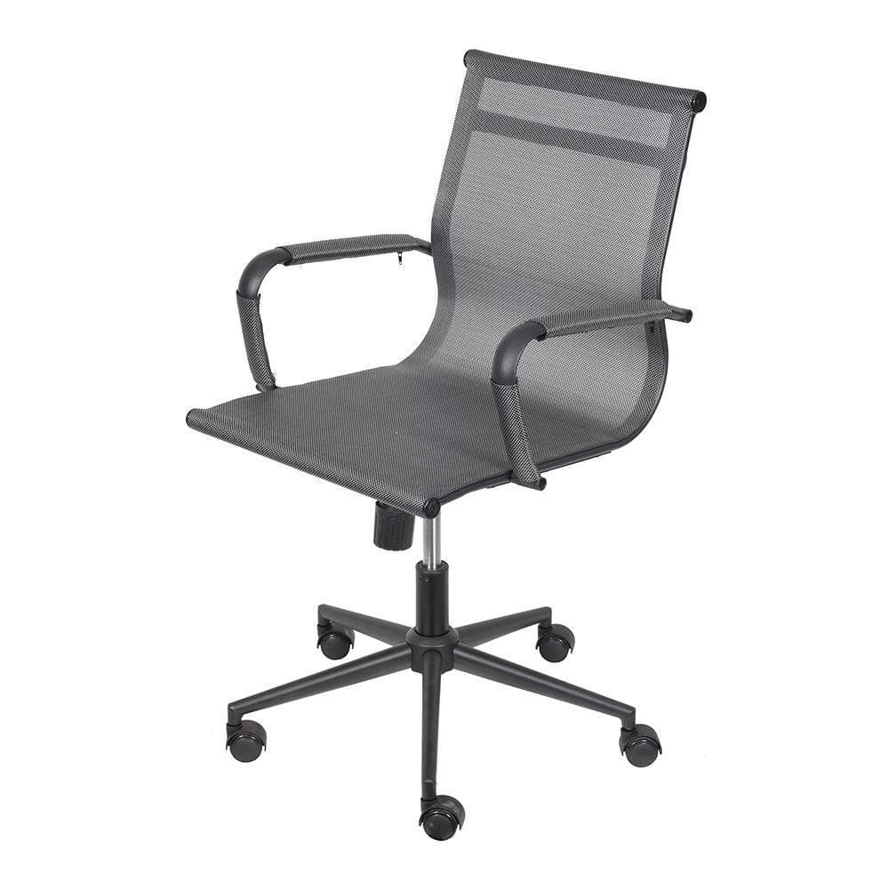 Cadeira De Escritório Eames Dark Esteirinha Baixa Tela - Cinza