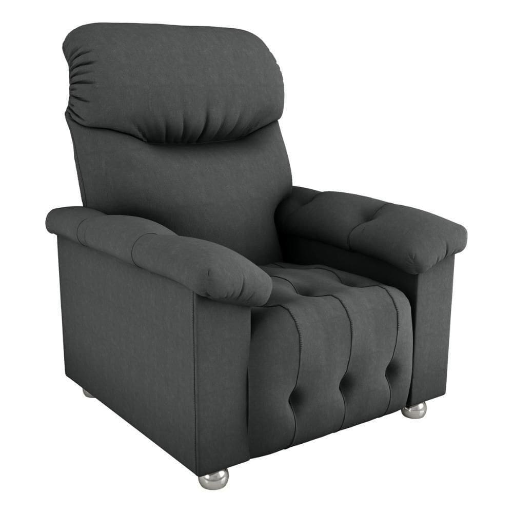 Poltrona Retrátil e Reclinável 83cm Tecido Suede Multimóveis Cr45262 Cinza