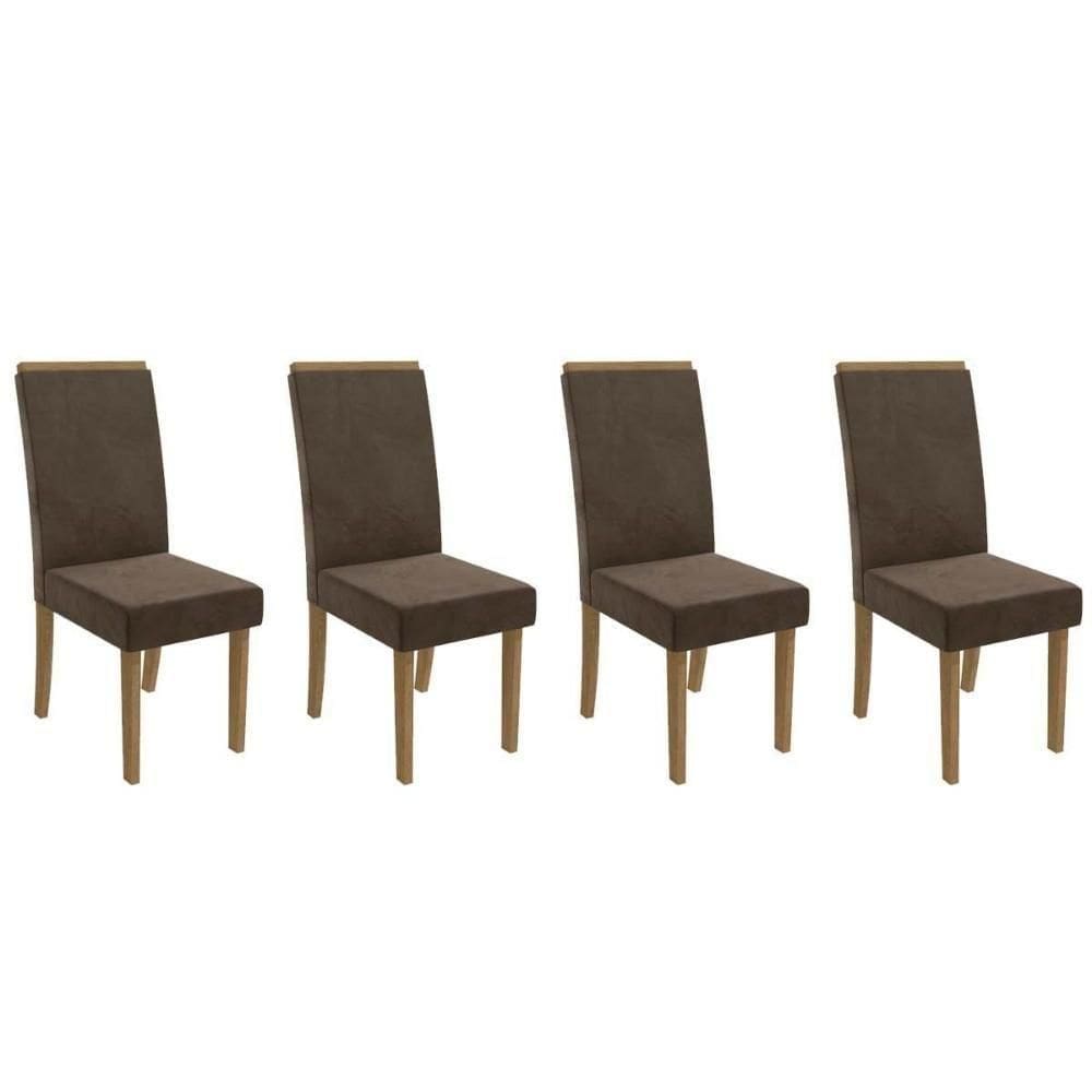 Cadeira Sala De Jantar 2cad142fr Kit 4 Un Marrom - Kappesberg
