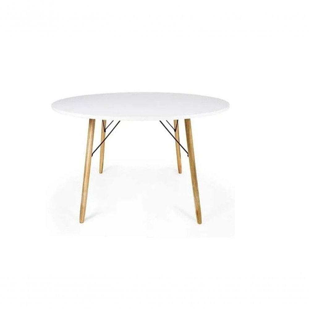Mesa De Jantar Redonda Eames Eiffel 110 Cm - Branca