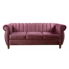 Sofá Realeza Decorativo 3 Lugares Chesterfield Colonial Roxo