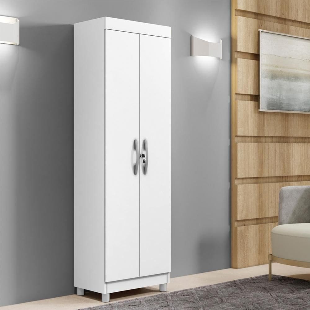 Armario Multiuso New Roma Com 2 Portas E Chaves Branco