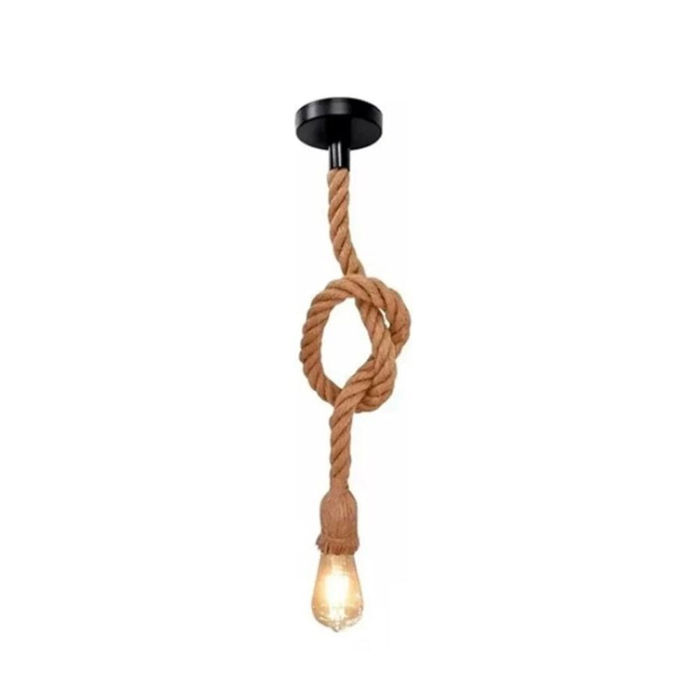 Luminária Pendente Lustre Teto Corda Sisal 1 Metro Rústico