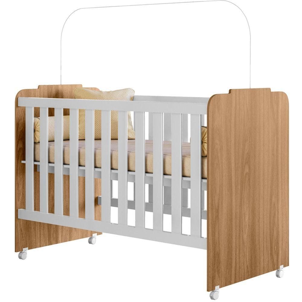 Berço Com Rodizios Amore Nature Branco Plla