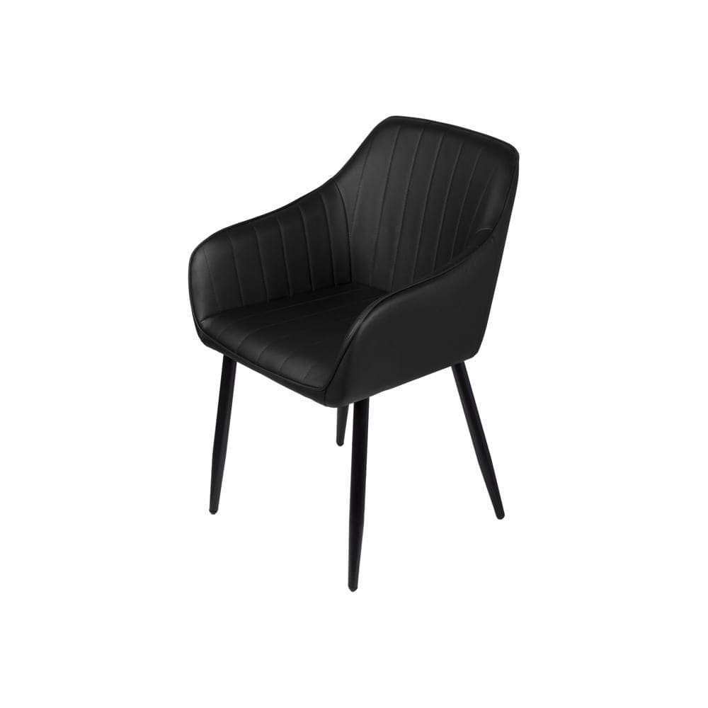 Poltrona Volga Pu Preto Base Metal