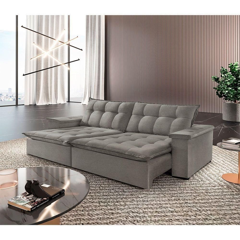 Sofá Estilo Linho 02 Módulos De 90cm B25cm Meu Sofá Online A230 Linho Cinza