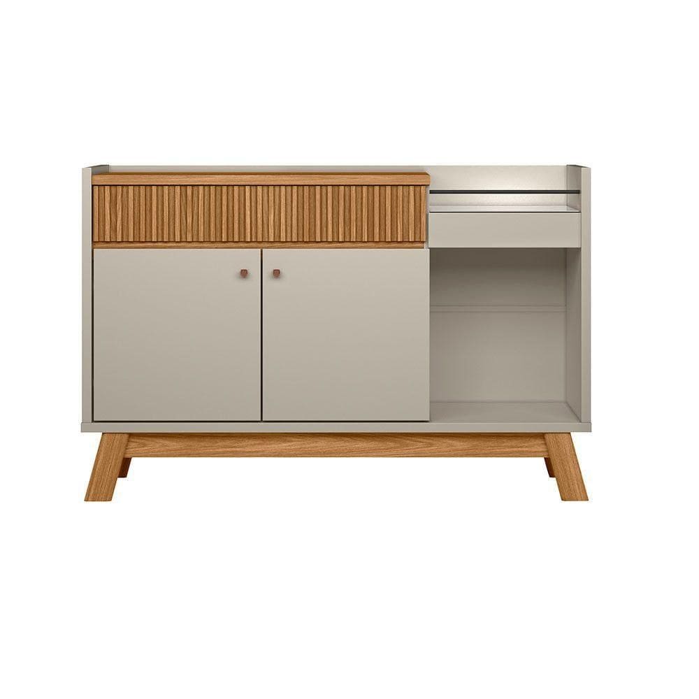 Buffet Lucca Retrô Com Bar Linea Brasil Nature Com Off White