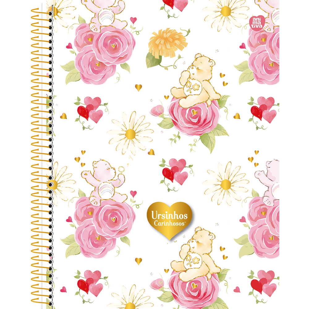 Caderno Colegial 24cm 80 Folhas Ursinhos Carinhosos  Animativa 3012