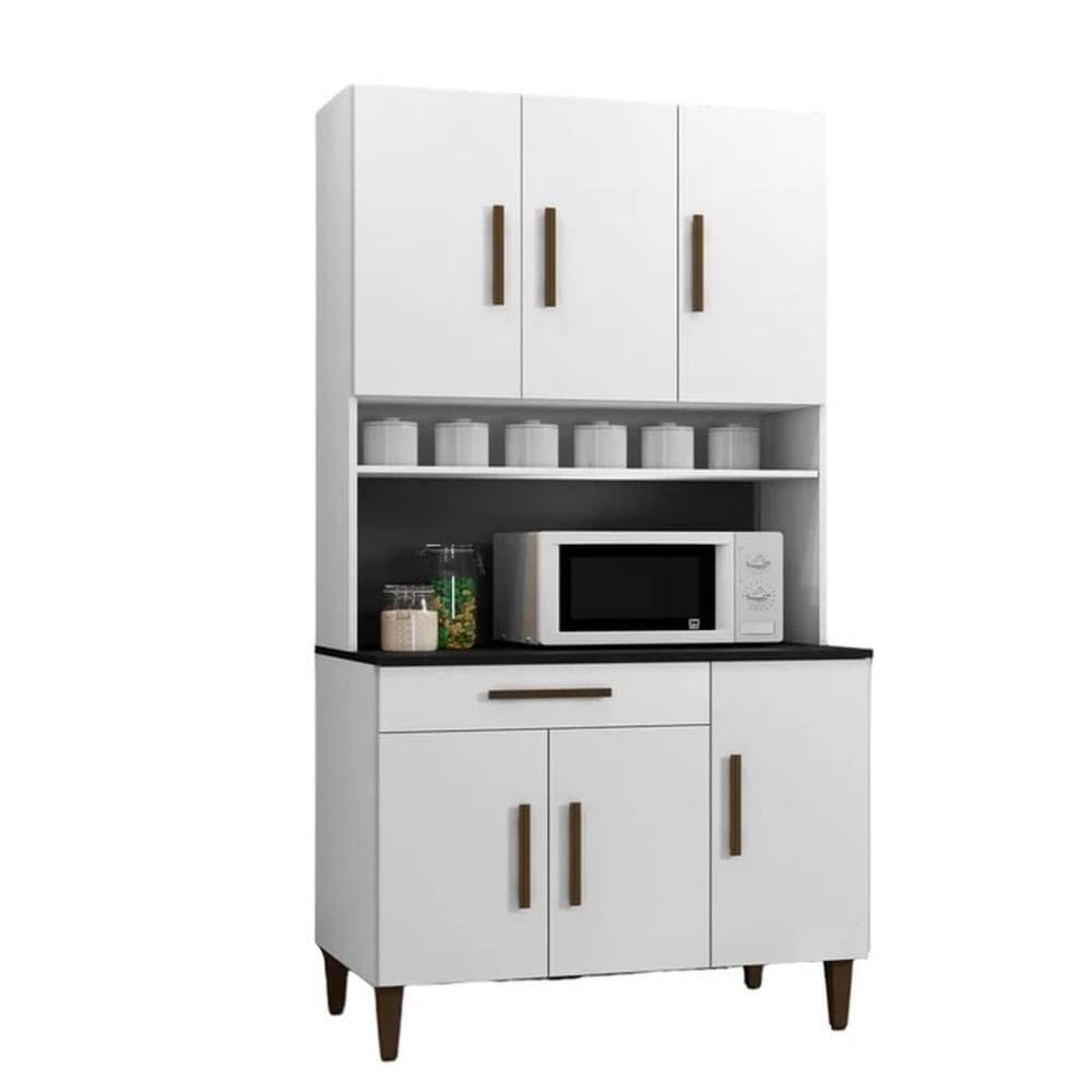 Armário De Cozinha 6 Portas Salvador Kaiki Móveis Branco