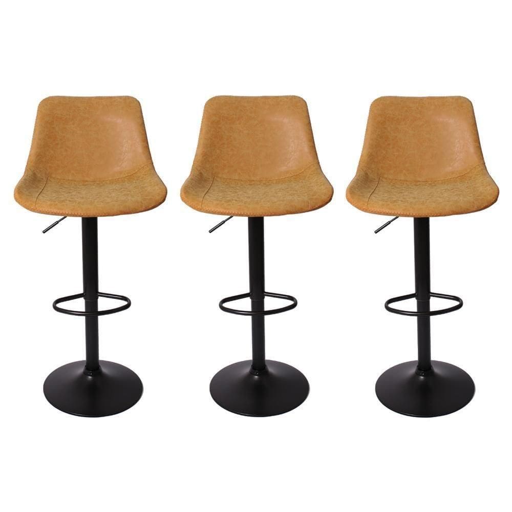 Kit 3 Banquetas Estofadas c/encosto p/Cozinha Gir.Caramelo