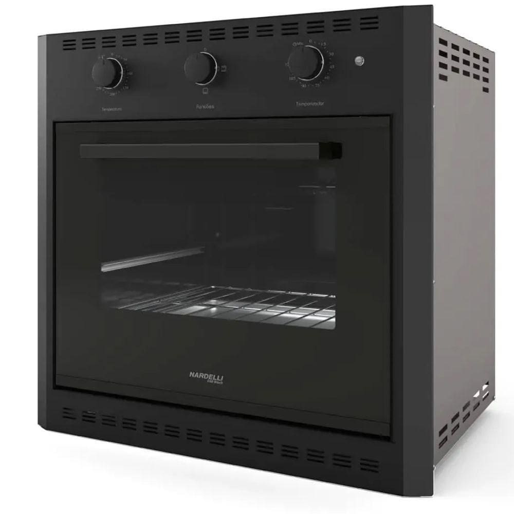 Forno Elétrico De Embutir Nardelli E60 Luz interna e Função Grill 60Litros Preto 220V