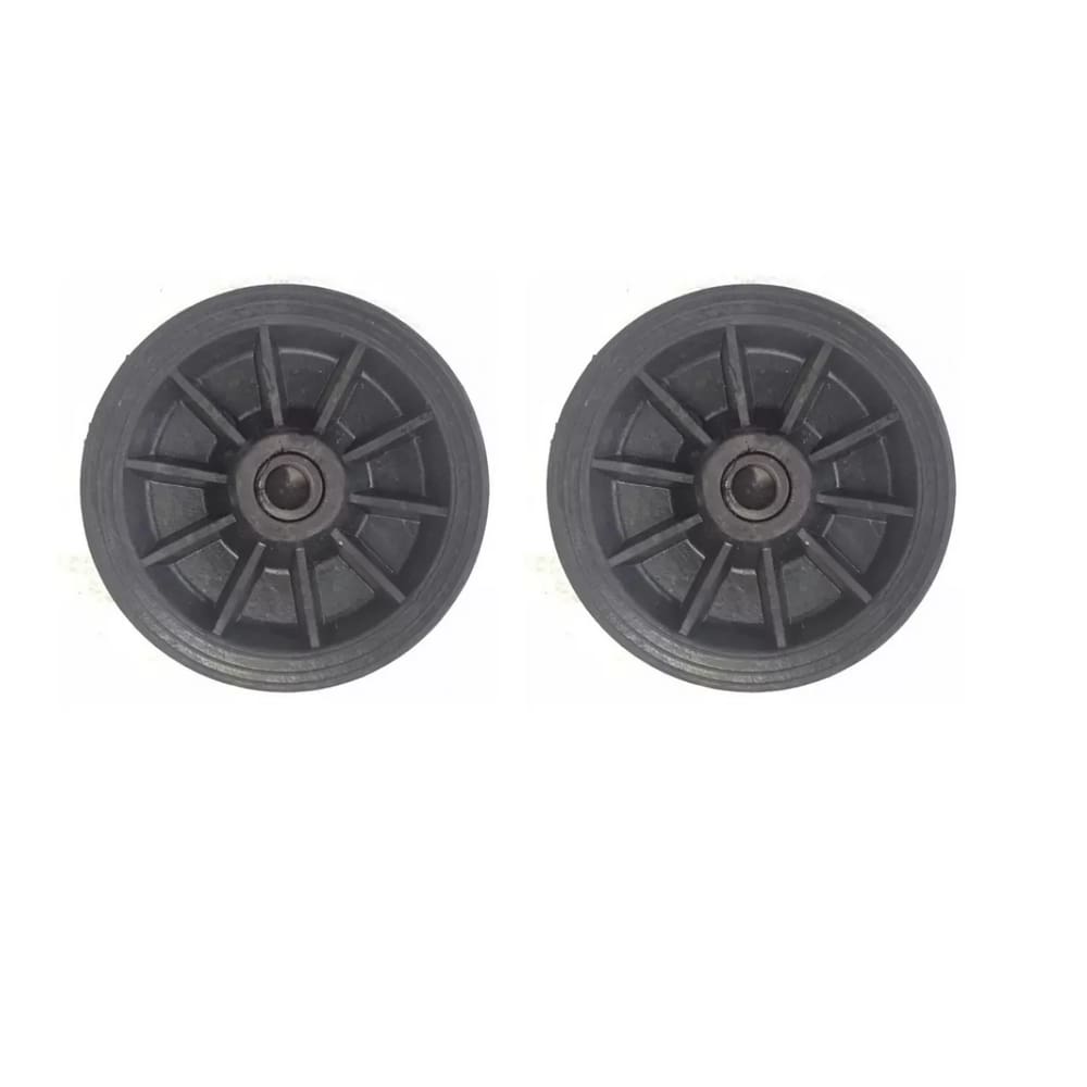 Roda Borracha Maciça Integral 8` Eixo Furo Bucha 7/8 Kit Com 02 unidades