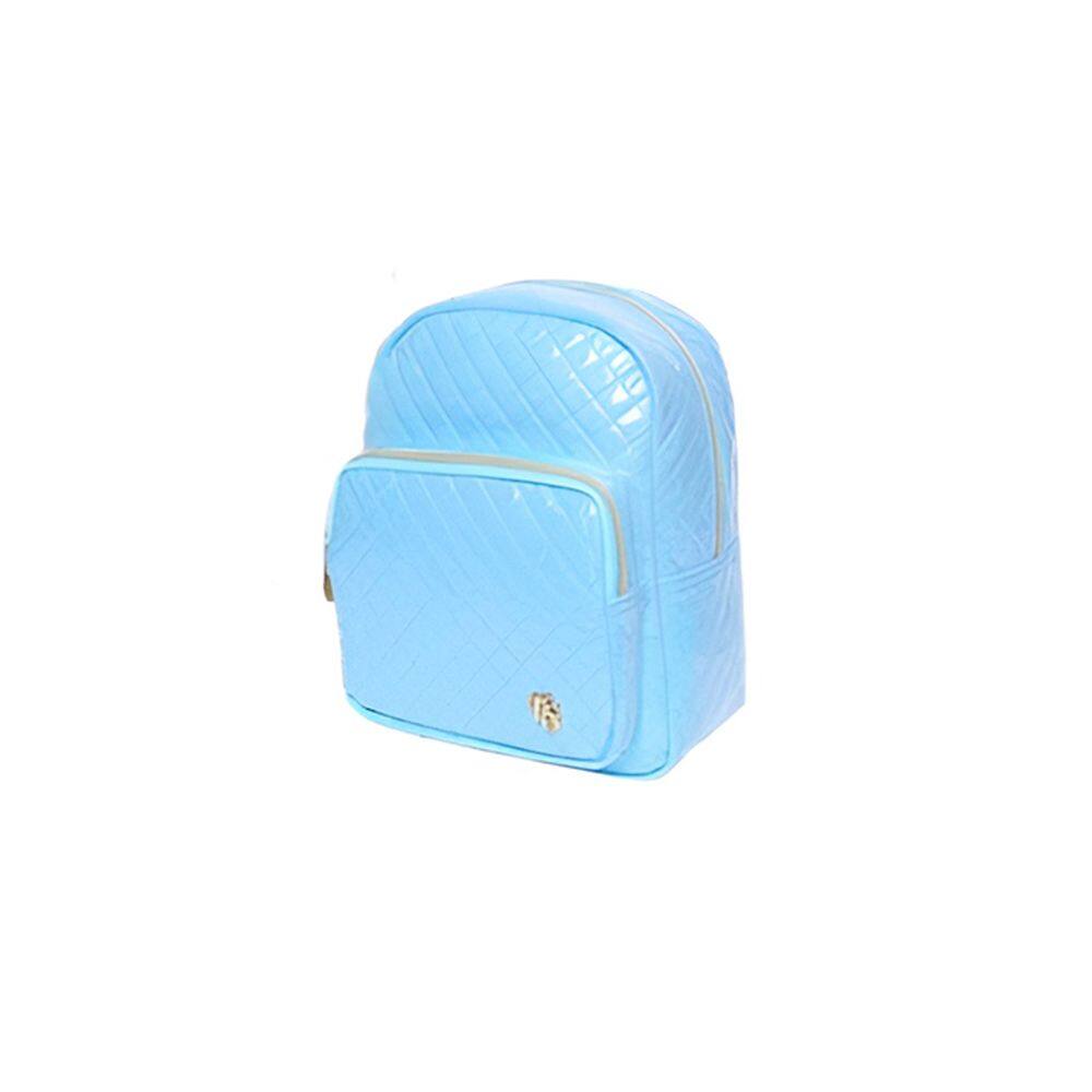Mochila de Costas Feminina Brilhosa Glitter Passeio Azul