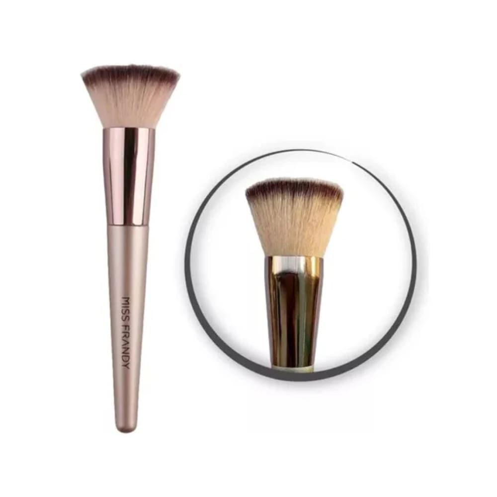 Pincel Kabuki Topo Reto Para Base Linha Champanhe - Miss Frandy