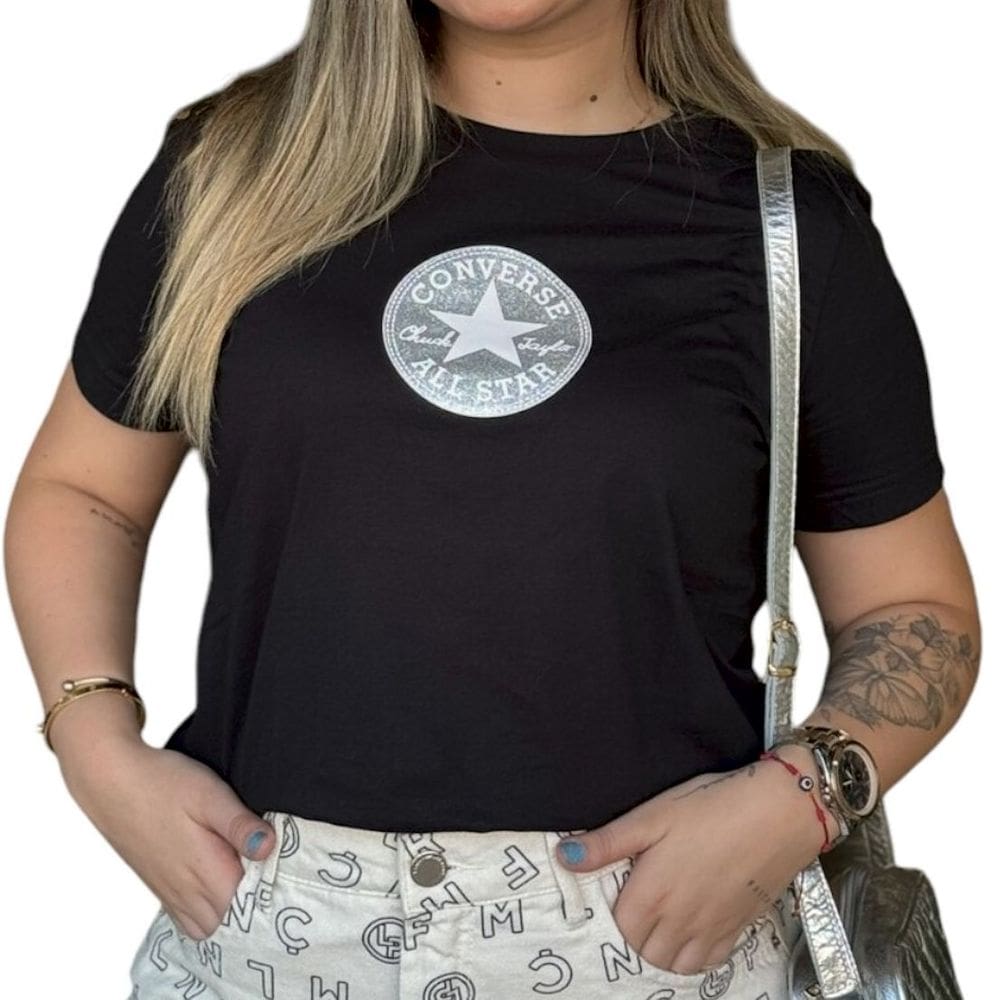 Camiseta Feminina Patch Sparkle Logo Casual All Star