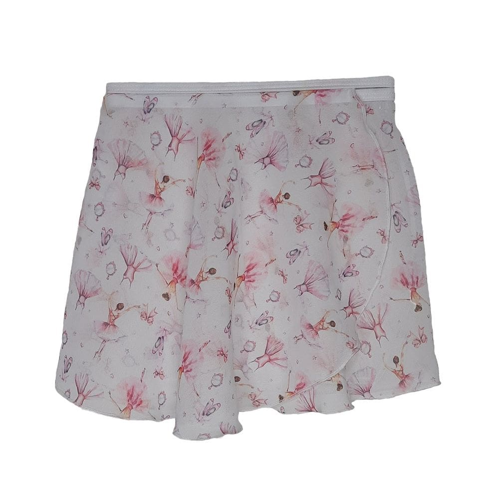 Saia Ballet VYA Fit Transpassada Estampada Infantil
