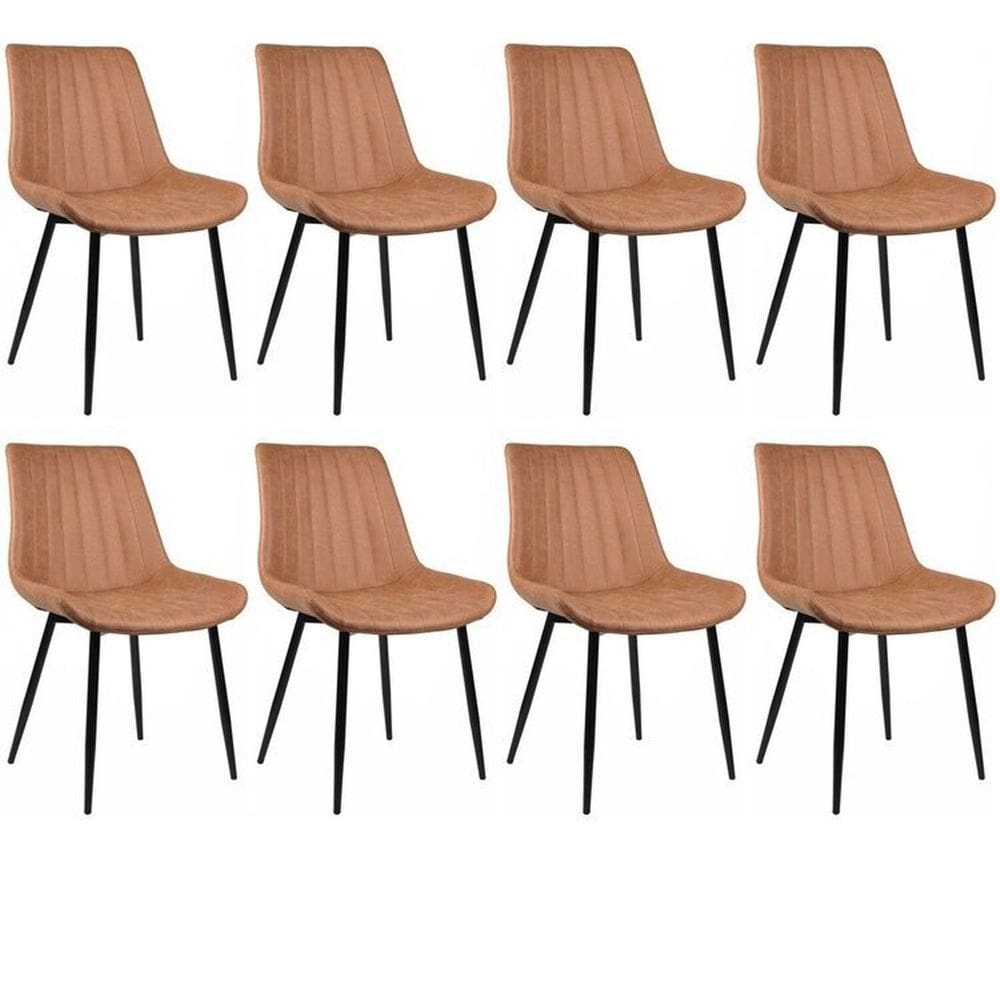 Conjunto com 8 Cadeiras para Sala de Jantar Tainá Caramelo