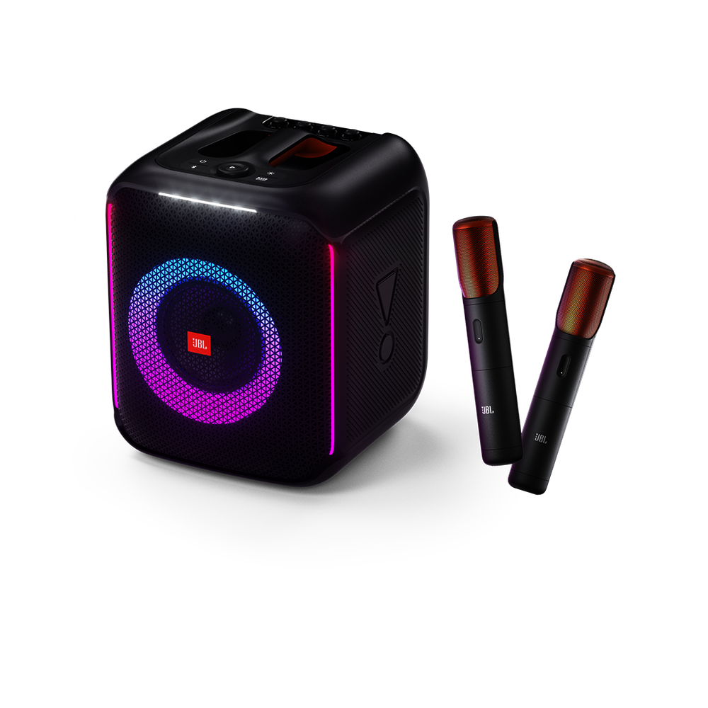 Caixa de Som JBL PartyBox Encore, 2 Microfones Sem Fio, Bluetooth, 100w, à Prova de Respingo IPX4 - Preta