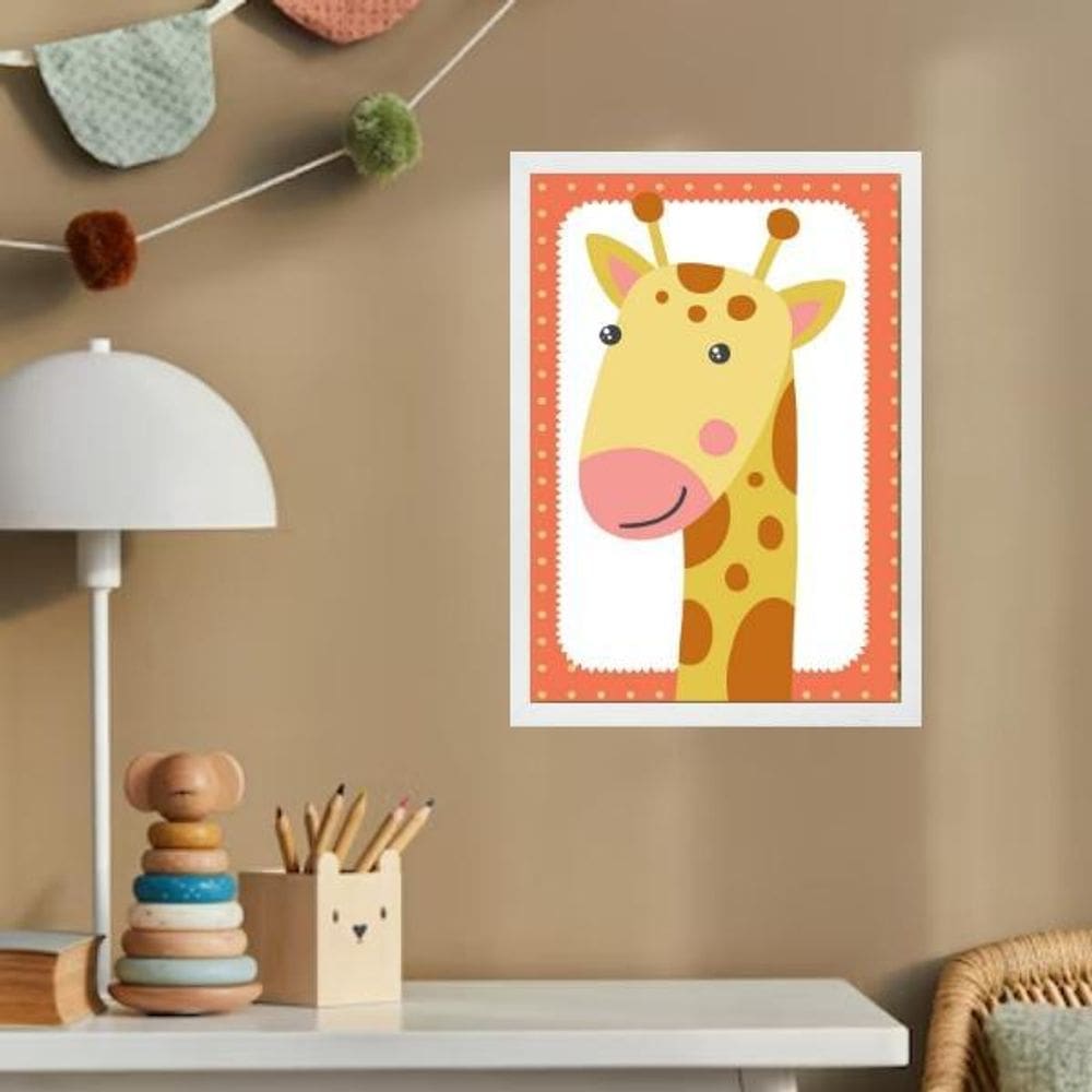 Quadro Infantil Safari - Girafinha 45X34Cm