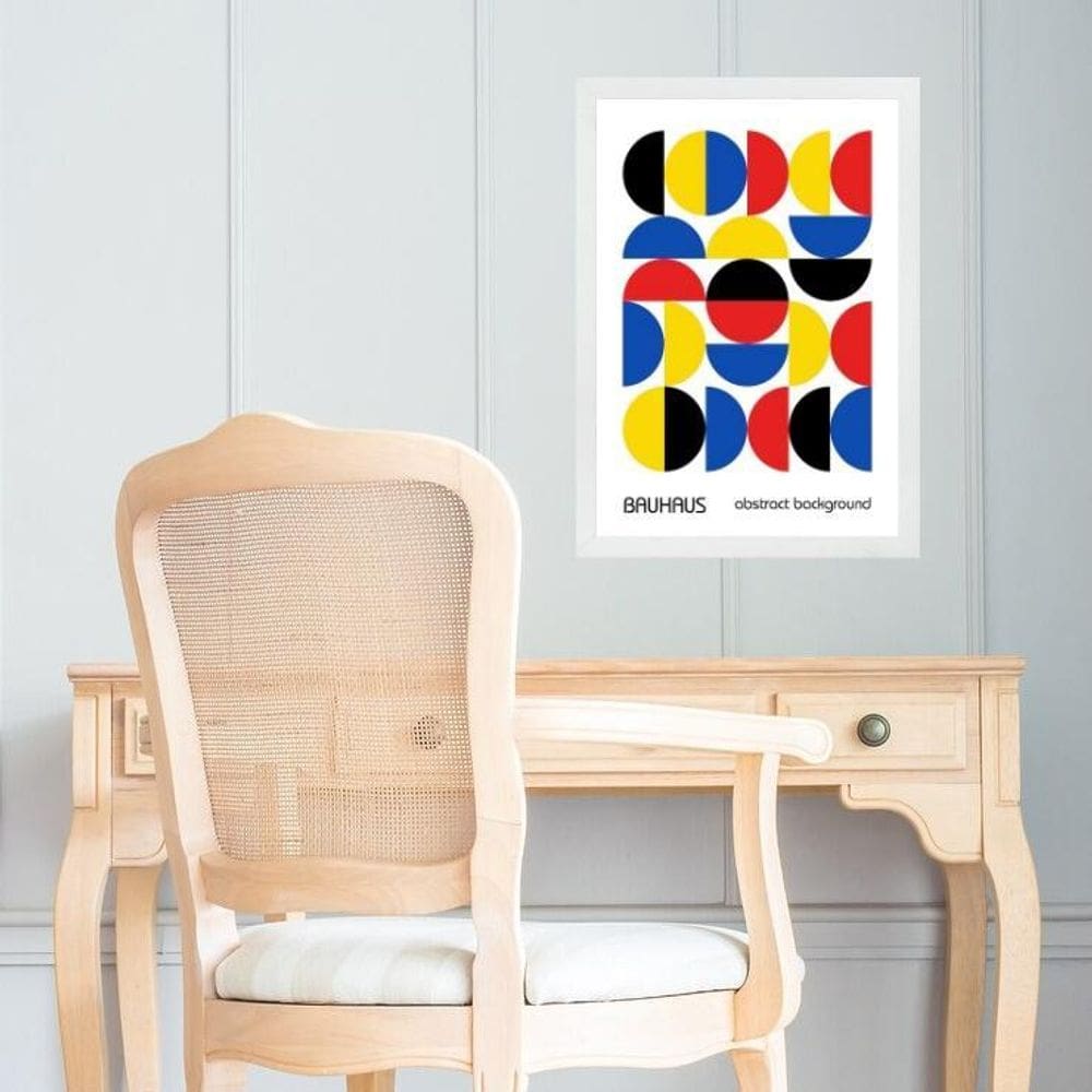 Quadro Arte Geométrica Vintage Bauhaus 33X24Cm
