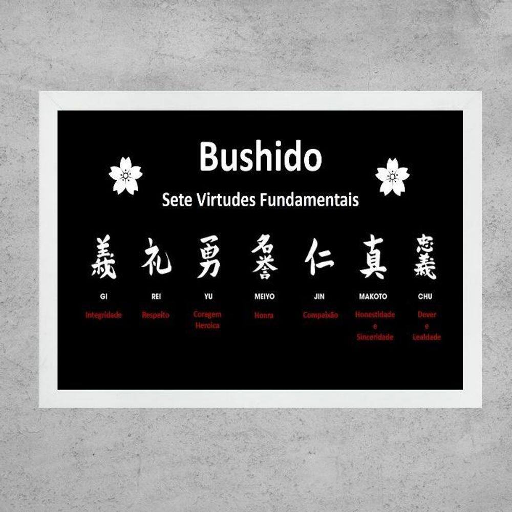 Quadro 7 Virtudes Fundamentais - Bushido 33X24Cm