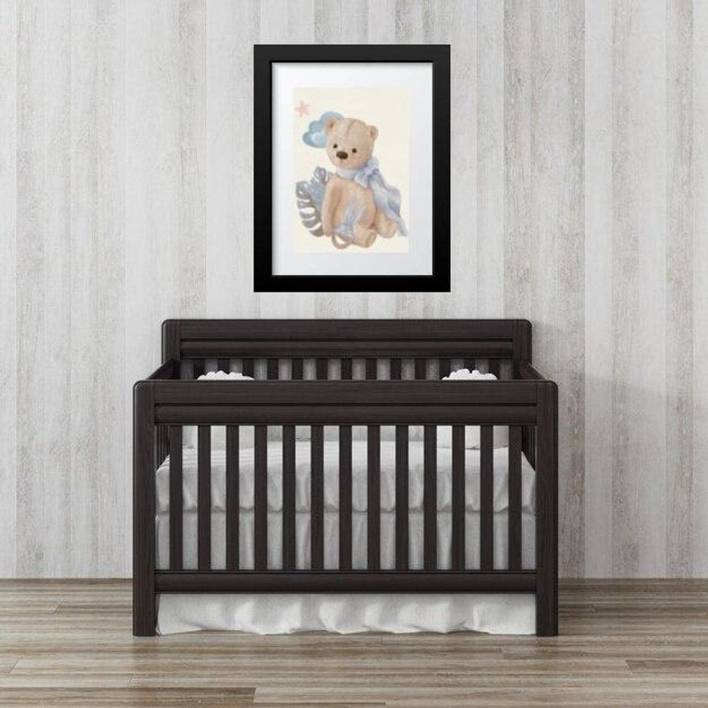 Quadro Quarto Bebê Retrô Urso Azul- 60X48Cm