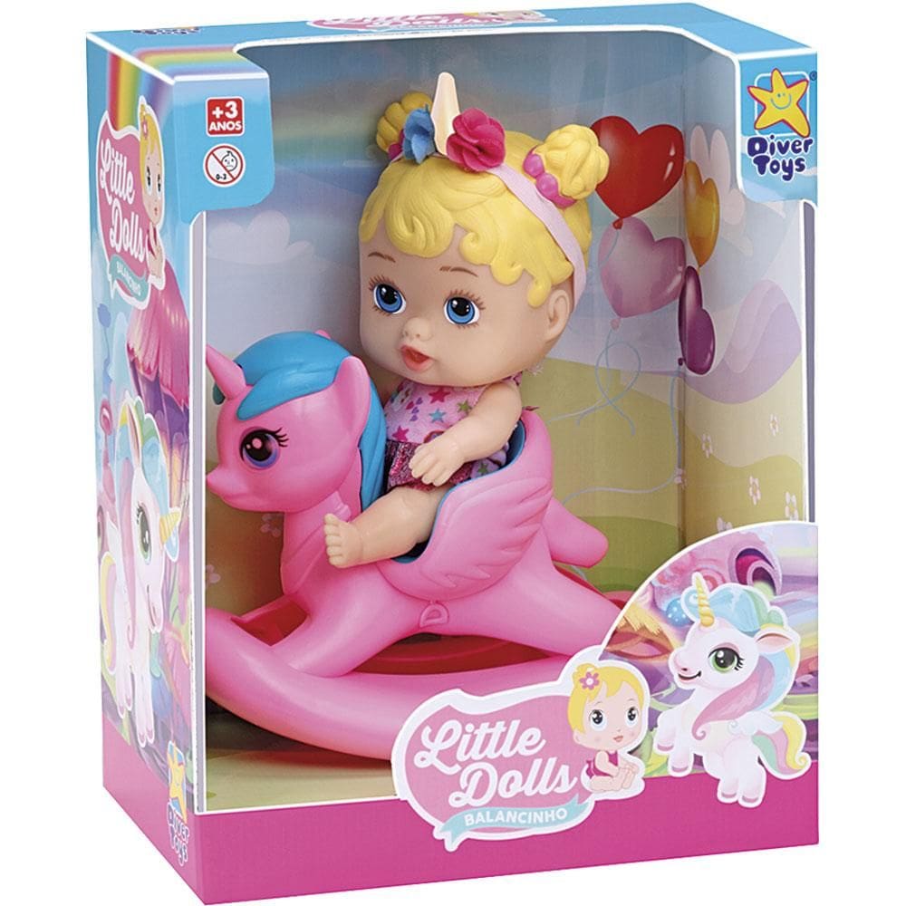 Boneca Balancinho Unicórnio Divertoys My Little Dolls 8043