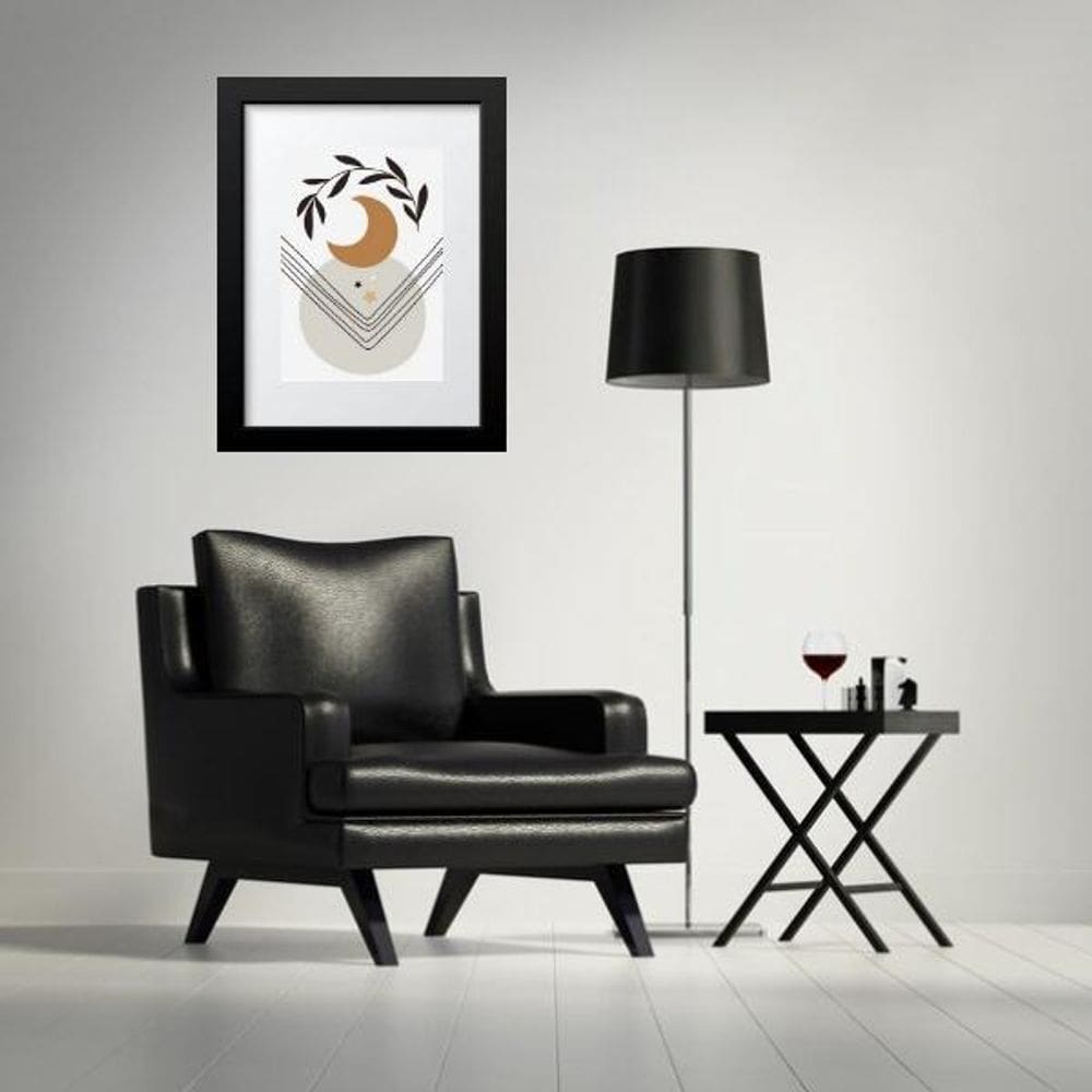 Quadro Lua Boho Geométrico - 60X48Cm