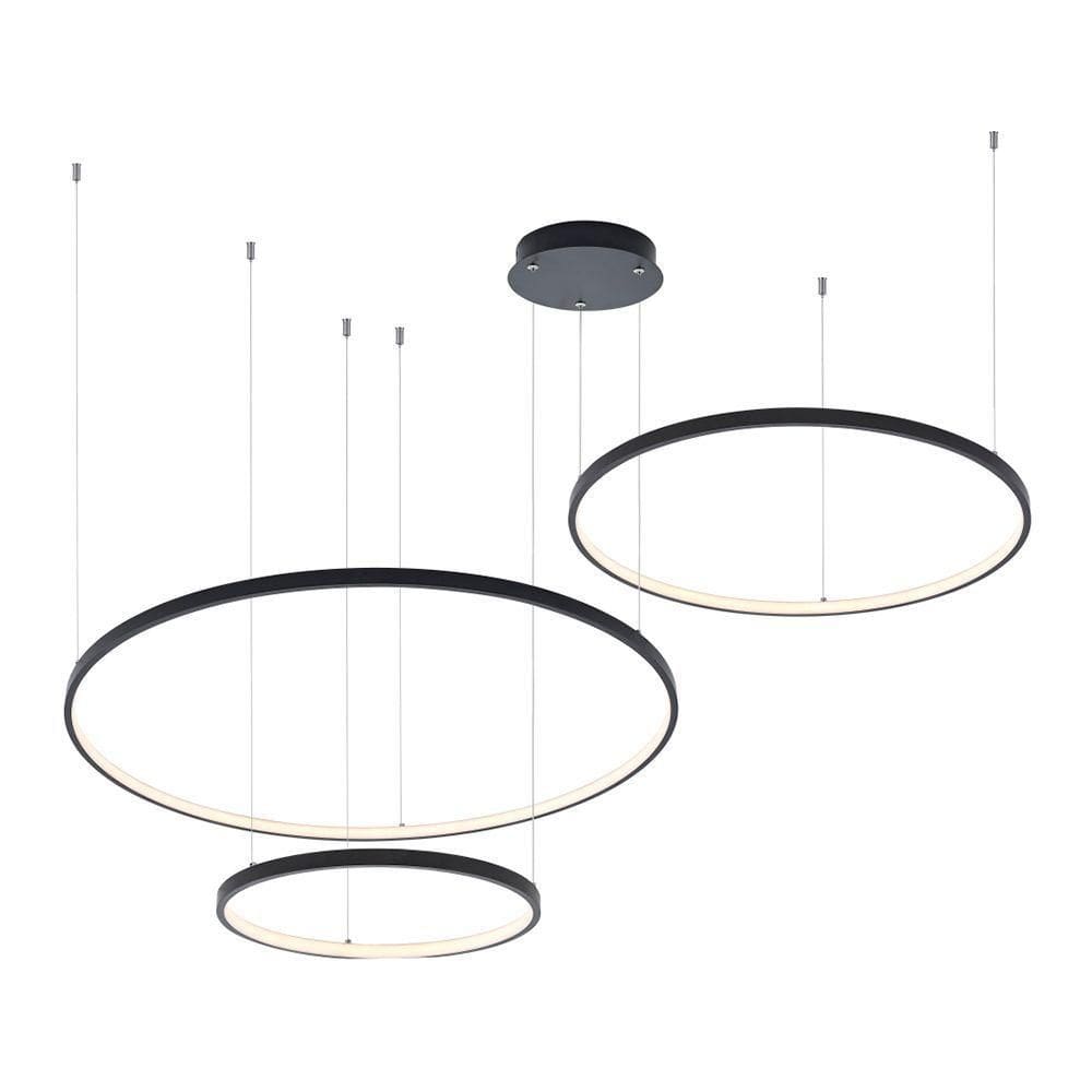 Lustre Pendente Astraled Bevis Pl-9732 Preto Led Bivolt Preto Pl-9732