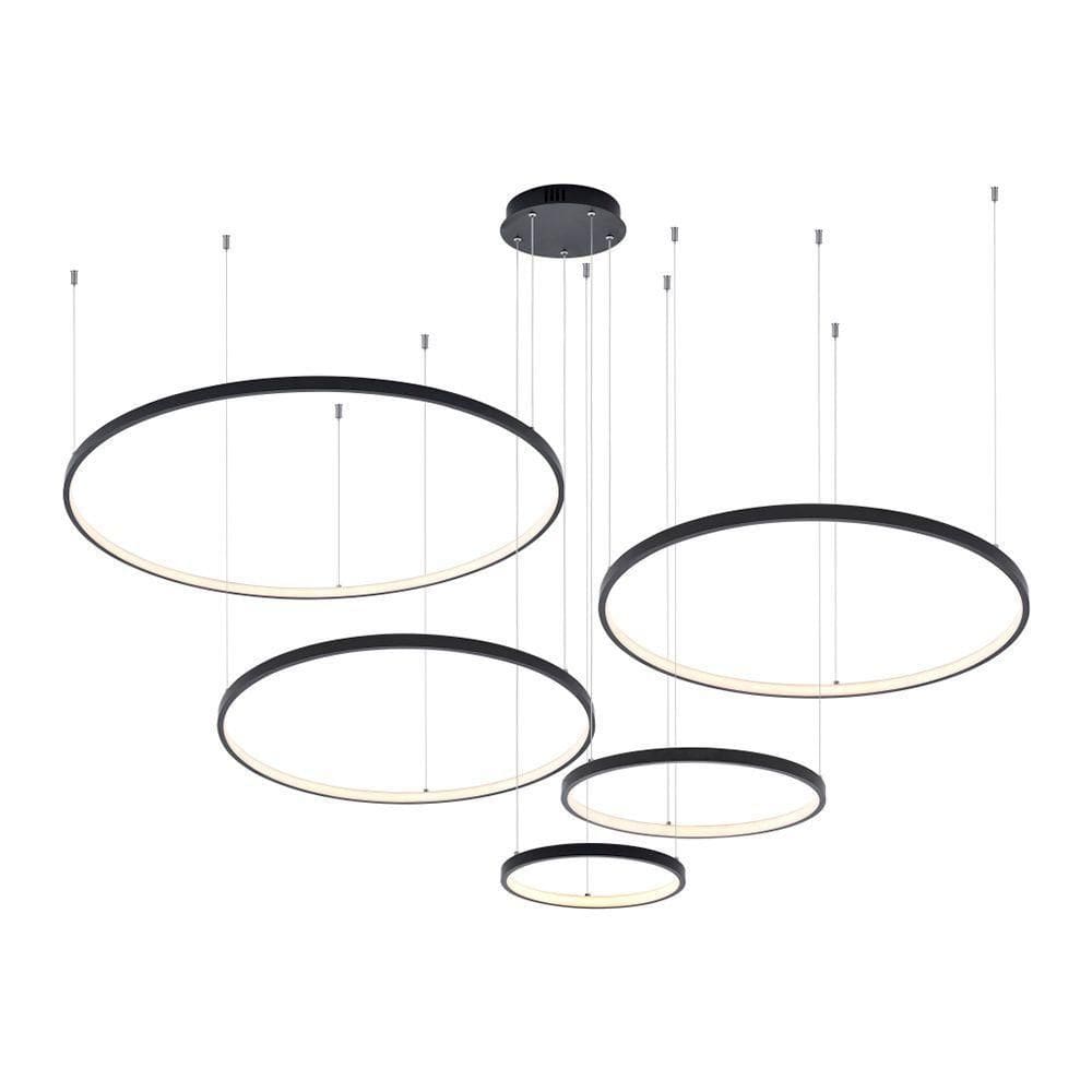Lustre Pendente Astraled Bevis Pl-9743 Preto Led Bivolt Preto Pl-9743