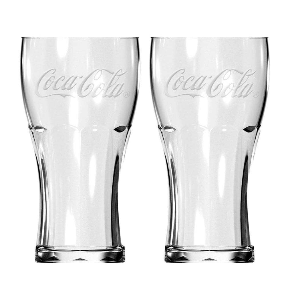 Jogo com 2 Copos Contour Coca-Cola Vidro Transparente 470ml - Nadir