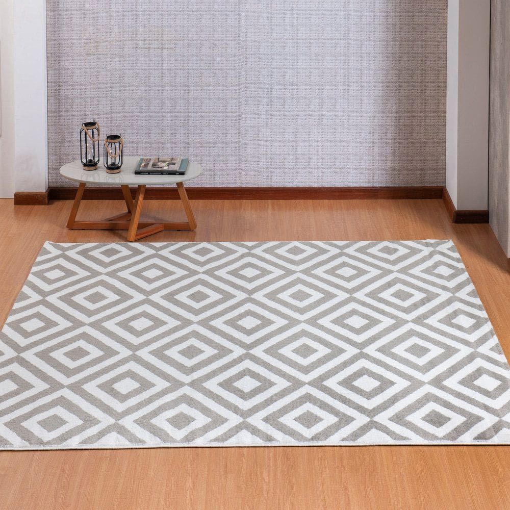 Tapete Egípcio De Pelo Baixo - Cinza 011 - 150x200cm