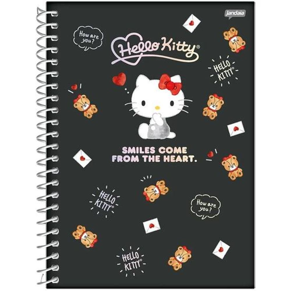 Caderno Colegial 24cm 80 Folhas Hello Kitty Jandaia 9850