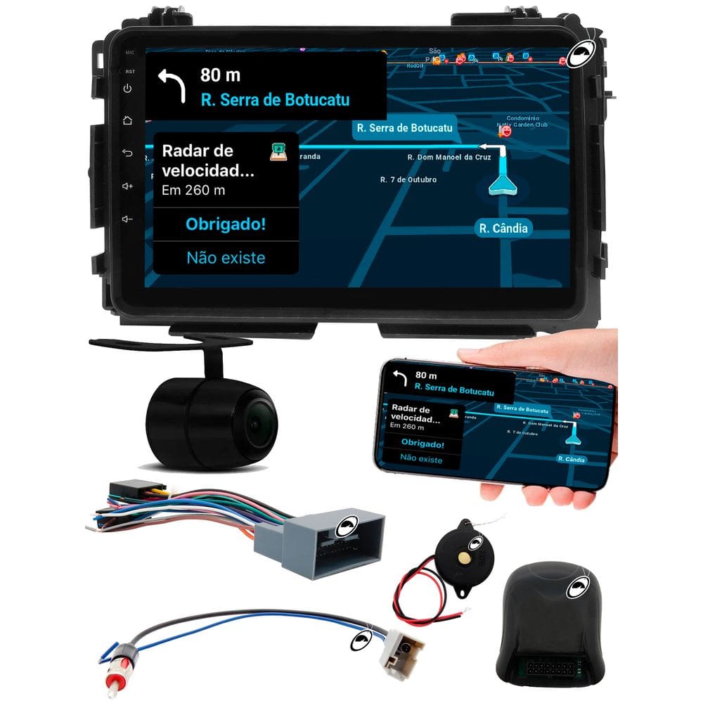Multimidia 9\" Polegadas HRV 2015 a 2021 Android Auto CarPlay Comando Volante + Câmera de Ré