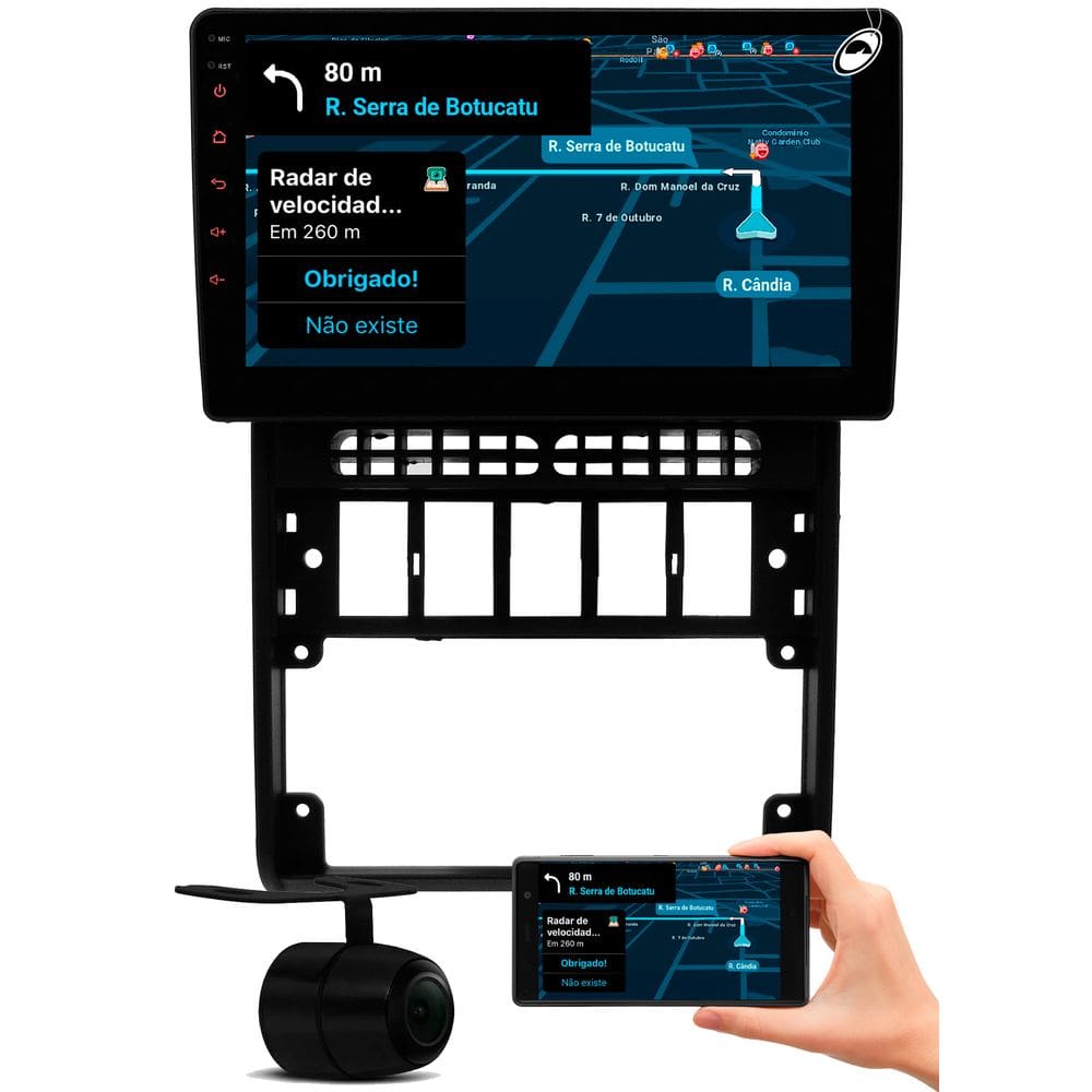 Multimidia 9\" Polegadas Tela Flutuante Gol Parati Saveiro G2 Android Auto Car Play + Câmera Ré