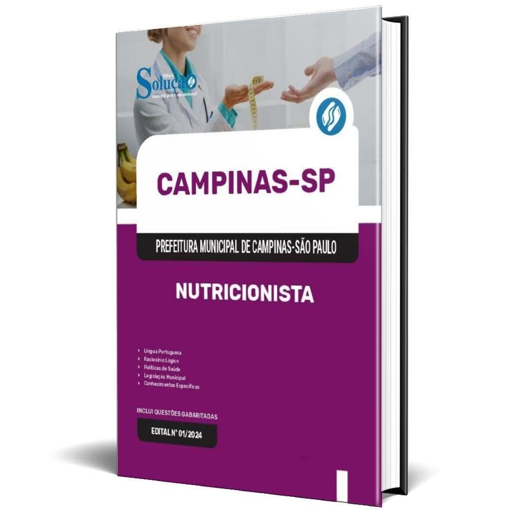 Apostila Prefeitura De Campinas Sp 2025 - Nutricionista