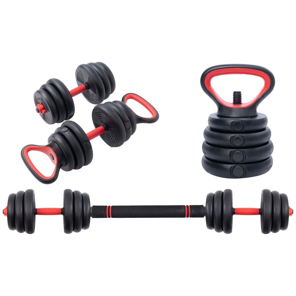 Halter Anilha Barra Kettlebell 20Kg Musculação 5 Em 1 WCT