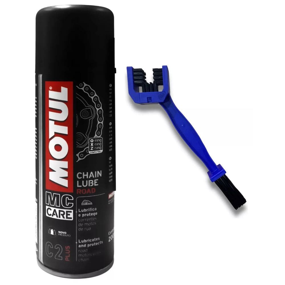 Kit Lubrificante Motul C2 para Corrente Moto 0,2l + 1 Escova Corrente
