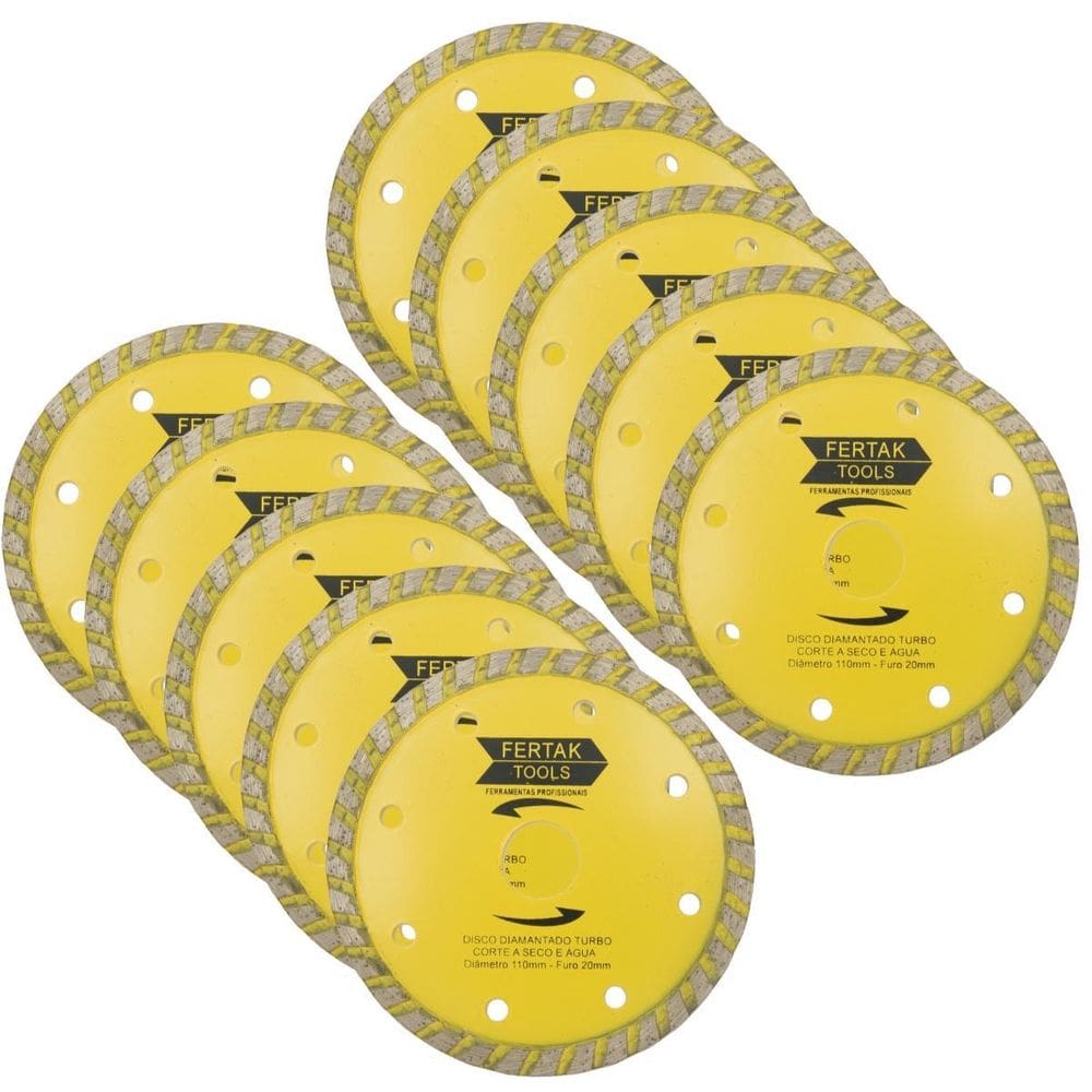 Disco De Corte Diamantado Turbo 110X20Mm Kit 10 Un