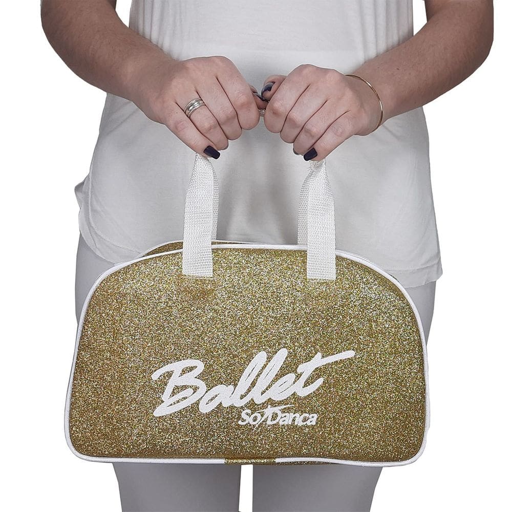 Bolsa de Mão Só Dança BG-762 Com Gliter Dourado Feminina