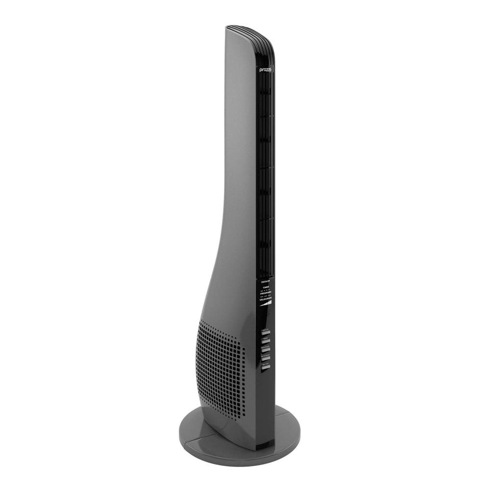 Ventilador torre 90cm silencioso Praxis 127v Cinza/Preto