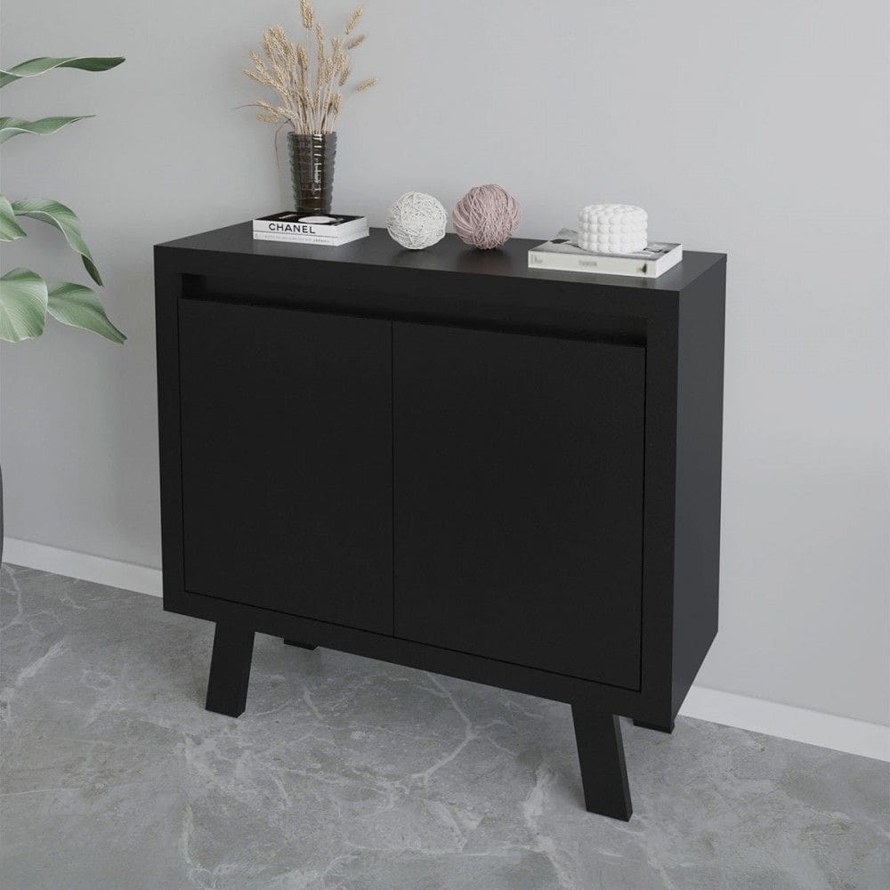 Armário para Escritório 2 Portas 1 Prateleira Me41417 Preto - Tecno Mobili