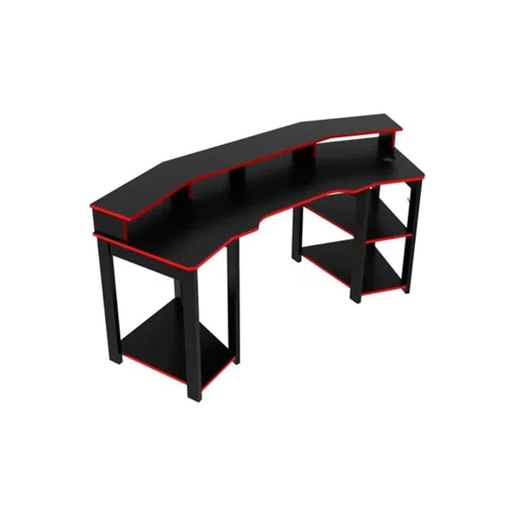 Mesa Computador Casal Gamer ME4167 Preto/Vermelho - Tecno Mobili