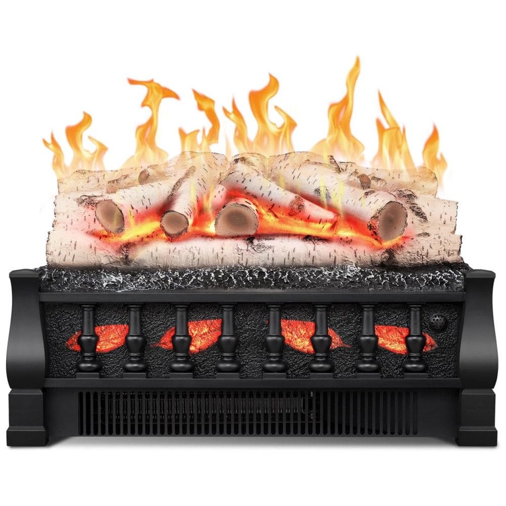 Lareira Elétrica Ecológica 21” 53 cm com Controle Remoto, Brilho da Chama Ajustável, Proteção Contra Superaquecimento e Toras Cinza