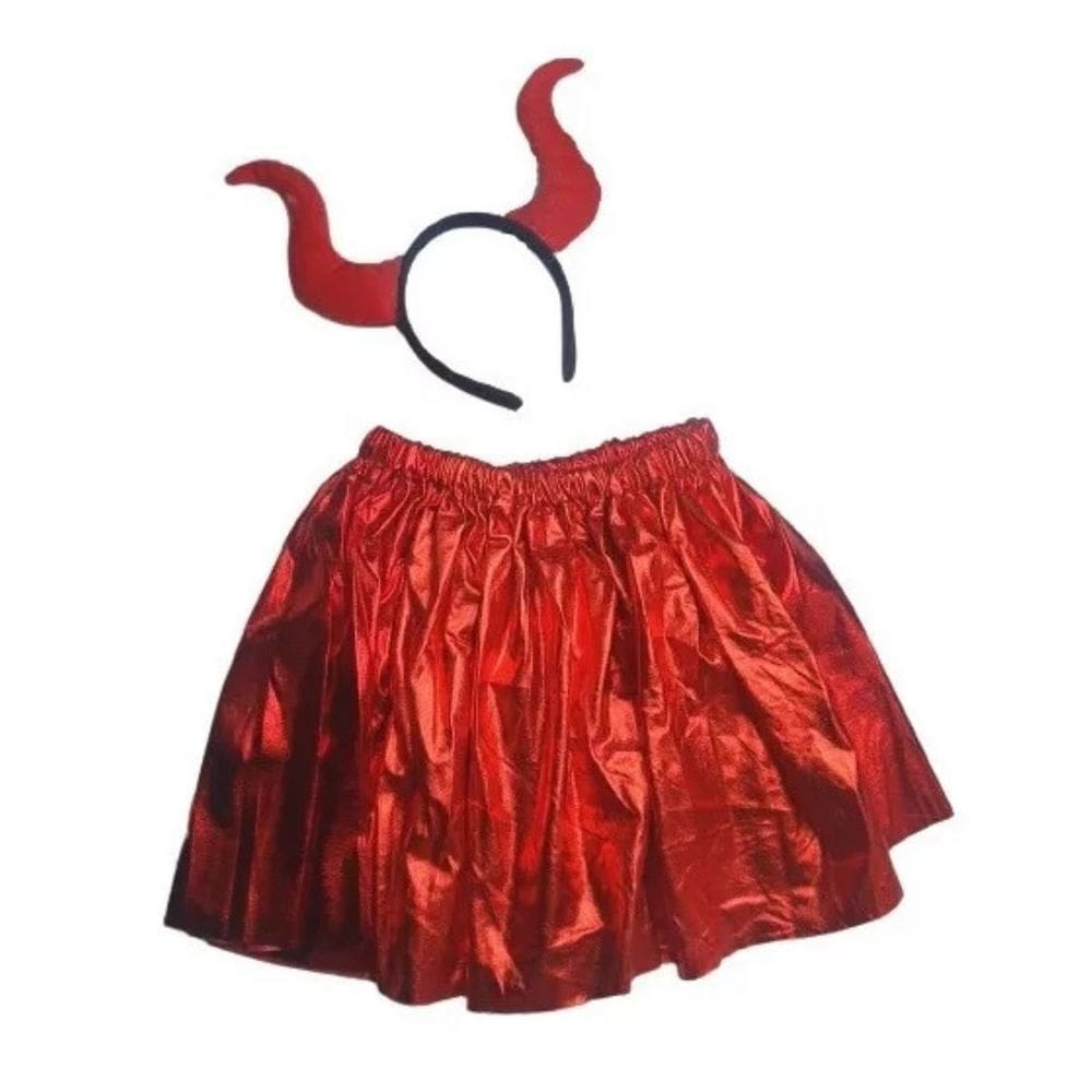 Kit Fantasia Diabinha Infantil - Tiara e Saia para o Carnaval Perfeito