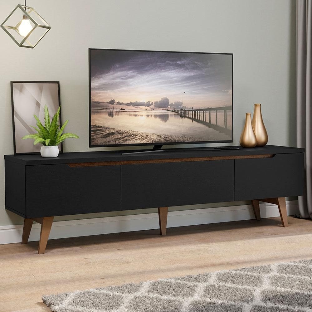 Rack para TV até 75 Polegadas Madesa Reims 2 Portas 1 Gaveta - Preto XV