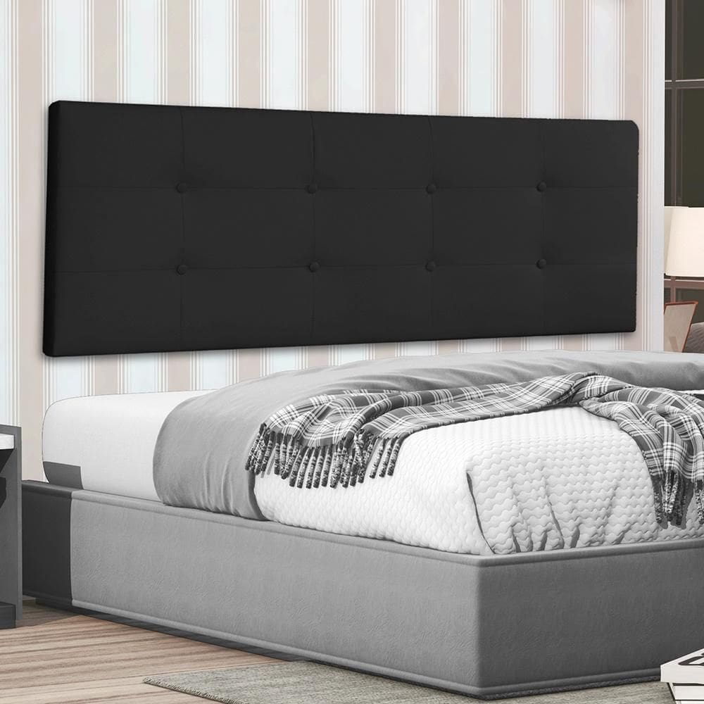 Cabeceira Painel Casal 1,40m Berlim Suede Preto Dal Poz Estofados