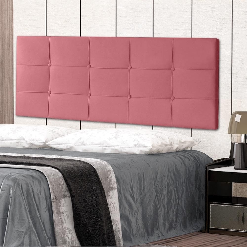 Cabeceira Painel Casal 1,40m Roma Suede Rosa Dal Poz Estofados